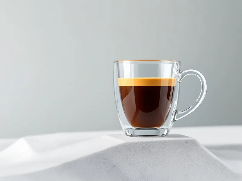 Mug transparent double paroi en verre borosilicate rempli de café